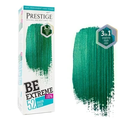 Abbildung von Vip&#039;s Prestige Be Extreme Semipermanenter Haartonisierer 52 Green Dragon Reines Pigment Verleiht gefärbten oder grauen Haaren Farbe Temporäres Ergebnis Ammoniakfrei, Parabenfrei, PPD frei
