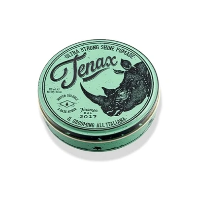 Abbildung von Tenax Ultra Strong Shine Pomade, 125 ml, wasserbasierte Pomade für Männer verleiht superfesten Halt &amp; starken Glanz, leicht auszuwaschendes Haarwachs mit markantem Duft