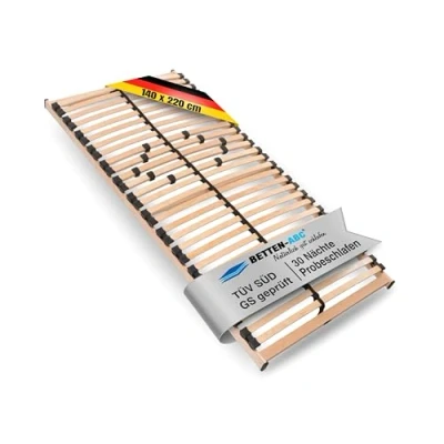 Abbildung von Betten ABC Max 1 NV Lattenrost zur Selbstmontage, mit 28 Leisten und Mittelzonenverstellung, für alle Matratzen geeignet, TÜV SÜD GS geprüft, 140 x 220 cm