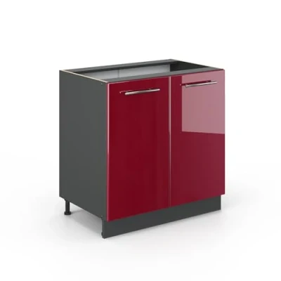 Abbildung von Vicco Spülenunterschrank Fame Line, Bordeaux Hochglanz/Anthrazit, 80cm, ohne Arbeitsplatte