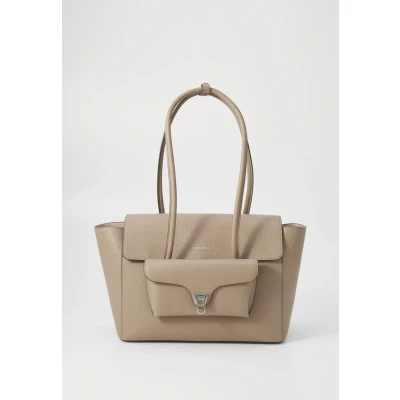 Abbildung von Coccinelle Double BEAT Shopping Bag, Damen, Größe: One Size, Warm taupe