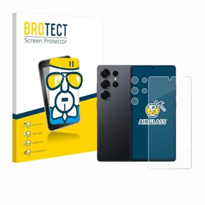 Abbildung von BROTECT Schutzglas für Samsung Galaxy S25 Ultra (Display+Kamera) Schutzfolie Panzer Folie Glas [Extrem Kratzfest 9H, Anti Fingerprint,