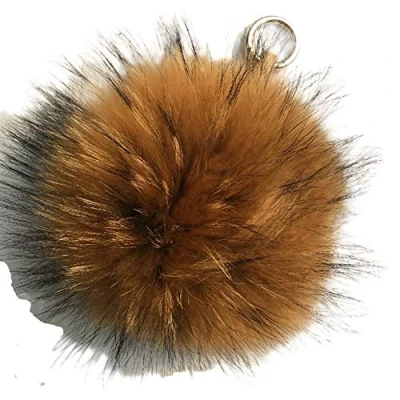 Abbildung von Bommel Schlüsselanhänger Fellbommel Taschenanhänger Pelzbommel Pompom Keychain Anhänger Schlüsselbund für Handtasche Tasche Schlüssel Auto Koffer Mobiltelefon Deko