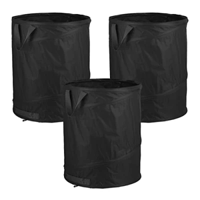 Abbildung von relaxdays Gartensack 3er Set Pop Up Laubsack 85 L schwarz