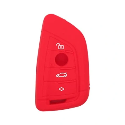 Abbildung von BROVACS Schlüssel Hülle Kompatibel mit BMW 4 Tasten Smart Fernbedienung Silikon Schutzhülle Schlüsselhülle Cover in Rot (CV4907RD)