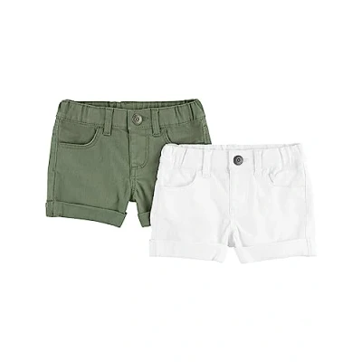 Abbildung von Simple Joys by Carter&#039;s Mädchen Denim, Pack of 2 Jeans Shorts, Olivgrün/Weiß, 5 Jahre
