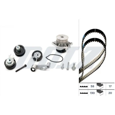 Abbildung von DOLZ KD035 Wasserpumpe + Zahnriemensatz 130, 58 VOLKSWAGEN: Golf 4 Schrägheck, Variant, Lupo / 3L, SEAT: Leon I Schrägheck