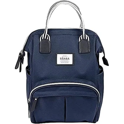 Abbildung von BÉABA Wickelrucksack für Babys Großes Fassungsvermögen Inklusive Wickelunterlage Zahlreiche Fächer Große Öffnung Isothermes Fach Multifunktionale Wickeltasche Wellington Blau