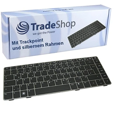 Abbildung von Original Tastatur Notebook Keyboard Deutsch QWERTZ mit Trackpoint/Silber Rahmen für HP EliteBook 8460p (LG743EA) (LG744EA) 8460w 8470p 8470w (LY544EA) (Deutsches Tastaturlayout)