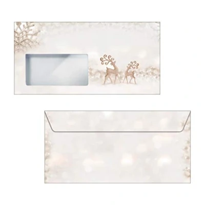 Abbildung von SIGEL DU228 Briefumschläge Weihnachten in stimmungsvollem Design mit Rentieren DIN lang 50 Stück &quot;Brilliant Deer&quot;
