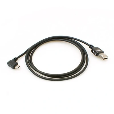 Abbildung von System S Micro USB 2.0 Kabel gewinkelt 90 Grad Winkelstecker (Links/Male) Adapter Datenkabel und Ladekabel 100 cm