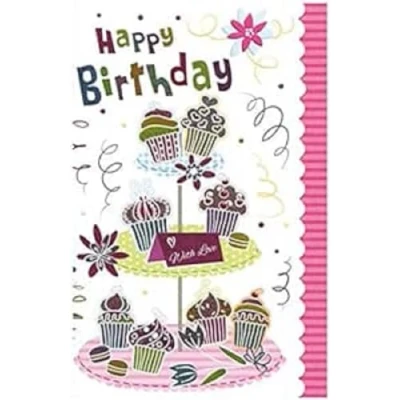 Abbildung von Susy Card 40009537 Geburtstagskarte &quot;Etagere mit Muffins&quot;, Maße: 17 x 11 0, 1 cm