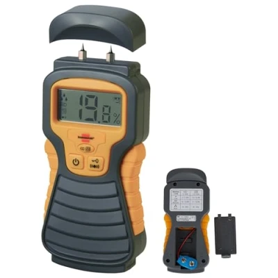 Abbildung von Brennenstuhl Feuchtigkeits Detector MD (Feuchtigkeitsmessgerät/Feuchtigkeitsmesser für Holz oder Baustoffe, Holzfeuchtemessgerät mit LCD Display, ohne Batterie) grau