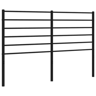 Abbildung von vidaXL Kopfteil, Bettkopfteil aus Stahl Metallkonstruktion, Betthaupt für Bett Metallbett Doppelbett, Bettzubehör Schlafzimmer, Metall Schwarz 120cm