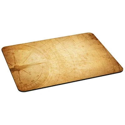 Abbildung von PEDEA Gaming und Office Mauspad 350 x 260 mm mit vernähten Rändern rutschfester Unterseite, compass