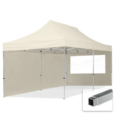 Abbildung von TOOLPORT Faltpavillon Faltzelt Pavillon 3x6m 2 Seitenteile Aluminium 32mm Partyzelt 700N Creme