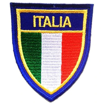 Abbildung von Catch the Patch Aufnäher Bügelbild, Aufbügler, Applikationen, Patches, Flicken, zum aufbügeln, Polyester, ITALIA Flagge Fahne Italien Größe: 6.0 x 7.4 cm