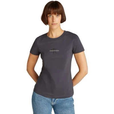 Abbildung von Calvin Klein Jeans Monologo TEE Tshirt basic, Damen, Größe: 3XL, Ebony