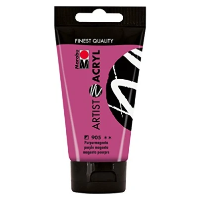 Abbildung von Marabu 12200002905 Artist Acryl purpurmagenta 75 ml, feine Acrylfarbe in Künstlerqualität, auf Wasserbasis, pastose Konsistenz, hoch pigmentiert, sehr gute Brillanz und Deckkraft