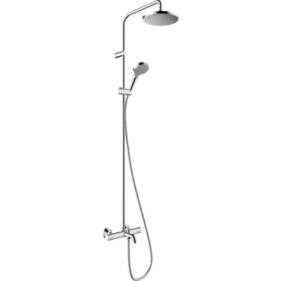 Abbildung von hansgrohe Duschsystem &quot;Vernis Blend&quot;, (Komplett Set), 20cm, mit Wannenthermostat, chrom