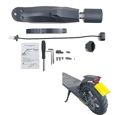 Abbildung von Fututech Set Rücklicht + Schutzblech hinten für Xiaomi M365 Fender Elektroroller, Zubehör, Ersatzteil, Modifikation Roller (schwarz)