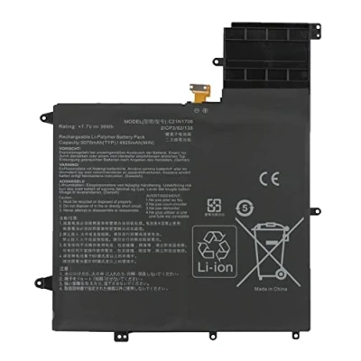 Abbildung von C21N1706 Laptop Akku kompatibel mit ASUS ZenBook Flip S UX370 UX370U UX370UA UX370UAF UX370UAR UX370F C4217T C4184T C4331T C4059 TC4131T Series(7.7V 39Wh)