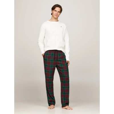 Abbildung von Tommy Hilfiger Nachtwäsche Set, Herren, Größe: Medium, Ivory/green