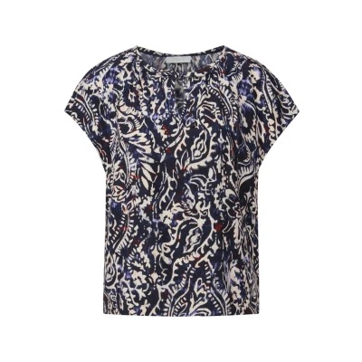 Abbildung von Street One Studio Gemusterte MIT Raffung Bluse, Damen, Größe: 42, Blau