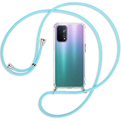 Abbildung von mtb more energy® Handykette kompatibel mit Oppo A54 5G, A74 5G (6.5&#039;&#039;) Himmelblau Smartphone Hülle zum Umhängen Anti Shock Full TPU Case