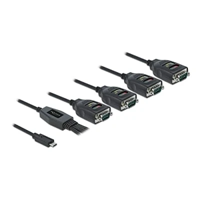 Abbildung von Delock Adapter USB Type C™ zu 4 x Seriell RS 232 DB9 mit 15 kV ESD Schutz