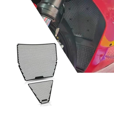 Abbildung von Kühlerschutzgitter Schutzgitter Kühlergitter &amp; Ölkühlerabdeckung Motorradzubehör Für Panigale V4 S Speciale 2018 2021 R Corse 2019 Streetfighter 2020