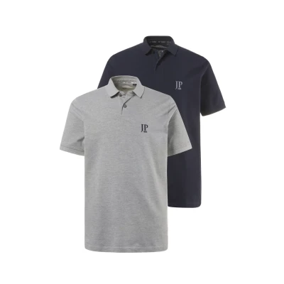 Abbildung von JP 1880 Herren große Größen Übergrößen Menswear L 8XL Poloshirts, Basic, 2er Pack, Piqué, gekämmte Baumwolle dunkel Marine 7XL 704317730