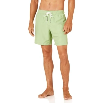 Abbildung von Amazon Essentials Herren Badehose, Schnell Trocknend, 18 cm Auslauffarben, Salbeigrün, XXL