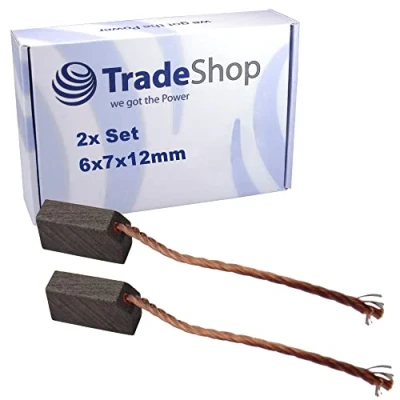 Abbildung von 2x Trade Shop Motorkohlen/Kohlebürsten/Schleifkohlen 6 x 7 12mm 12 24V für verschiedene KFZ Motoren Rolltor Garagentor Antriebe Lichtmaschine