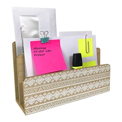 Abbildung von Mojawo Briefablage Dokumentenhalter Schreibtischorganizer Tischorganizer Postablage Holz Zeitschriftenhalter Briefhalter