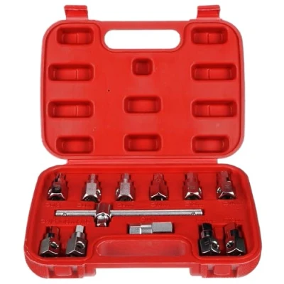 Abbildung von SIXTOL Mechanic Oil Drain Set 12 Ölablasswerkzeug Hex + Vierkant teilig kompatibel mit Pkw Robuster Werkzeugkoffer
