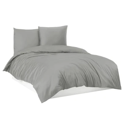 Abbildung von Mixibaby Bettwäsche Bettgarnitur Bettbezug 100% Baumwolle 135x200 155x220 200x200 200x220, Farbe:Grau, Größe:200 x 200 cm