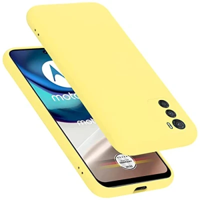 Abbildung von Cadorabo Hülle kompatibel mit Motorola Moto G42 Silikon Handyhülle für Case aus flüssigem Kratzfeste und stoßfeste dünne TPU Schutzhülle Liquid GELB