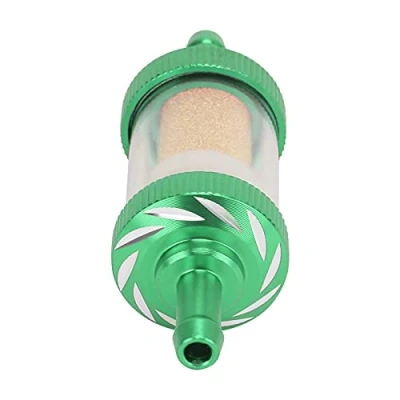 Abbildung von Motorrad Benzinfilter, Carving Hitzebeständigkeit Kraftstofffilter für Motorräder mit 6 mm Durchmesser(Grün)