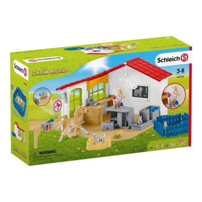 Abbildung von Schleich Playset Farm World Tierarzt Praxis mit Haustieren