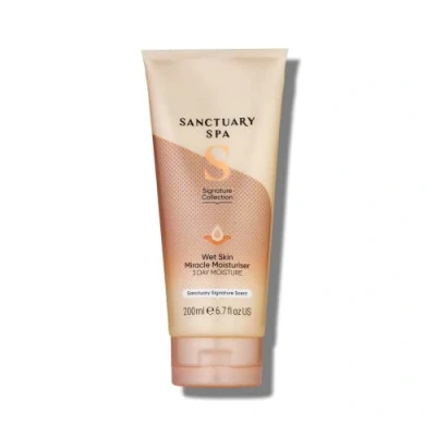Abbildung von Sanctuary Spa Wet Skin Miracle Feuchtigkeitspflege, ohne Mineralöl, tierversuchsfrei und vegan in der Dusche, 200 ml