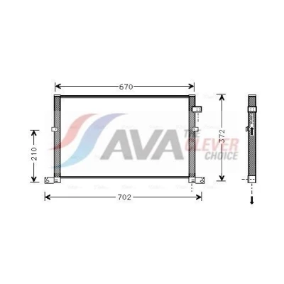 Abbildung von PRASCO FD5334 Klimakondensator 11,9 Aluminium 650 FORD: MONDEO 3 Kombi, 3, Stufenheck
