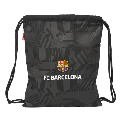Abbildung von Safta FC Barcelona Black Sport Rucksack, Kordelzug, ideal für Kinder verschiedener Altersgruppen, bequem und vielseitig, Qualität Widerstandsfähigkeit, 35 x 45 cm, Schwarz, Schwarz ,