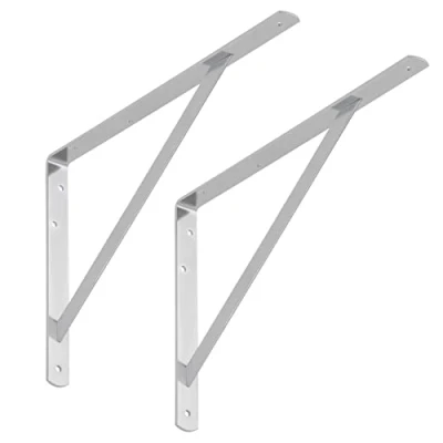 Abbildung von SOTECH 2er Set Regalkonsolen (400 x 275 30 mm, verzinkt, pulverbeschichtet), Regalträger mit Querstrebe zur Stabilisierung