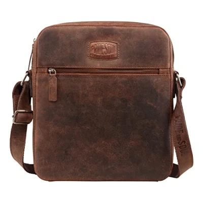 Abbildung von fixbag FB1447198 Fahrrad Umhängetasche mit Klickfix Adapterplatte + Caddy Adapter, Fahrradtasche für Damen und Herren, Schultertasche aus Echt Leder, ca. 31 x 28 5 cm, Braun
