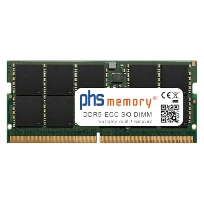 Abbildung von PHS memory 32GB RAM Speicher kompatibel mit Asustor Lockerstor 8 Gen3 (AS6808T) DDR5 SO DIMM ECC 4800MHz PC5 38400 P