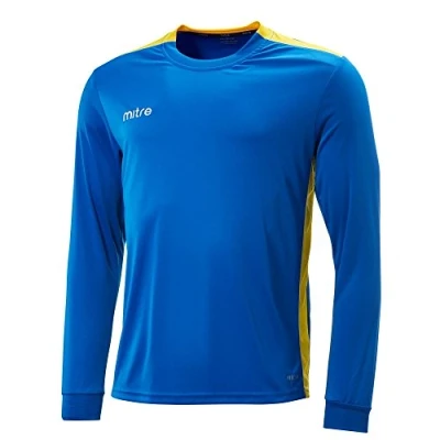 Abbildung von Mitre Herren Charge Langärmliges Fußball Shirt Match Day, Königsblau/Gelb, XXL 50&quot; 52&quot; Inch
