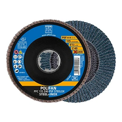 Abbildung von PFERD Polifan PSF STEELOX 67664116 Schleifscheibe, Winkelschleifer 115mm 133001/min 22.23mm