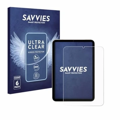 Abbildung von Savvies 6 Stück Schutzfolie für Apple iPad Mini 7 WiFi 2024 Displayschutz Folie Ultra Transparent