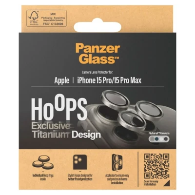 Abbildung von Apple iPhone 15 Pro Panzerglas PanzerGlass Camera Protector Hoop Optic Rings Kameraprotektor für das / Max